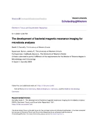 The Development of Bacterial Magnetic Resonance Imaging for Microbiota Analyses