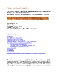 The Primary Standard Sequence: Database Compilation