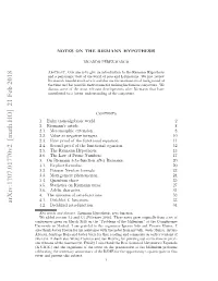Arxiv:1707.01770V2 [Math.HO] 21 Feb 2018 4.2