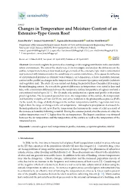 Changes in Temperature and Moisture Content of an Extensive-Type Green Roof