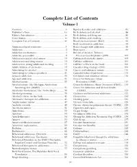 Complete List of Contents Volume 1 Contents