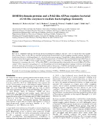 HORMA Domain Proteins and a Pch2-Like Atpase Regulate Bacterial Cgas-Like Enzymes to Mediate Bacteriophage Immunity