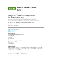 In Search of a Sociological Explanation for the Emotional Turn