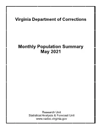 Monthly Population Summary May 2021