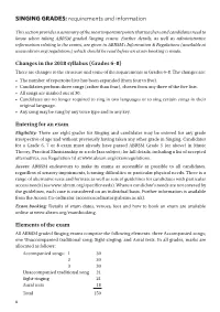 SINGING GRADES: Requirements and Information