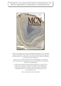 This Article Appeared in a Journal Published by Elsevier. the Attached Copy Is Furnished to the Author for Internal Non-Commerci