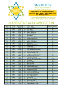 To Download Alternative Accommodation List