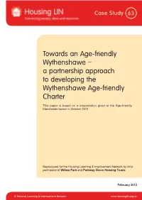 Towards an Age-Friendly Wythenshawe – a Partnership Approach to Developing the Wythenshawe Age-Friendly Charter