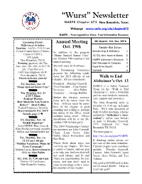 “Wurst” Newsletter NARFE Chapter 672 New Braunfels, Texas Webpage