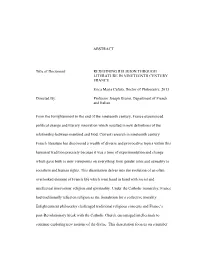 ABSTRACT Title of Document: REDEFINING RELIGION