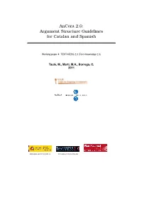 Argument Structure Guidelines for Catalan and Spanish