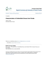 Characterization of Unidentified Viruses from Florida