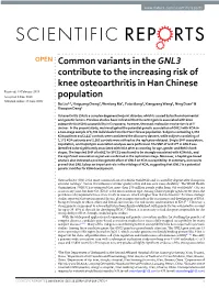 Common Variants in the GNL3 Contribute to the Increasing Risk Of
