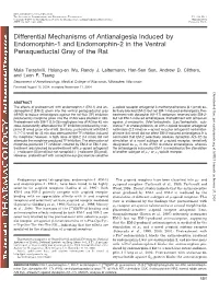 Differential Mechanisms of Antianalgesia Induced by Endomorphin-1 and Endomorphin-2 in the Ventral Periaqueductal Gray of the Rat