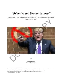 “Offensive and Unconstitutional”