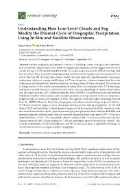 Understanding How Low-Level Clouds and Fog Modify the Diurnal Cycle of Orographic Precipitation Using in Situ and Satellite Observations