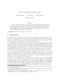 A Note on Light Geometric Graphs