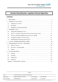 Alcohol Detoxification: Inpatient Clinical Algorithm