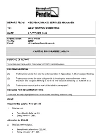 Capital Programme 2018/19