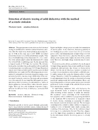 Detection of Electric Treeing of Solid Dielectrics with the Method of Acoustic Emission