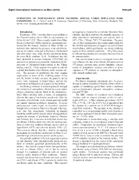 Formation of Perchlorate from Chlorine Species Under Simulated Mars Conditions
