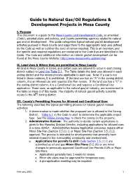 Guide to Natural Gas/Oil Regulations & Development Projects in Mesa