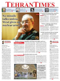 No Missile Talks Unless West Gives up Nuclear Arms