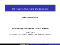 On Regulated Functions and Selections
