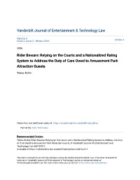 Relying on the Courts and a Nationalized Rating System to Address the Duty of Care Owed to Amusement Park Attraction Guests
