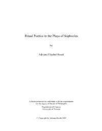 Ritual Poetics in the Plays of Sophocles