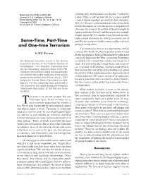 Some-Time, Part-Time and One-Time Terrorism