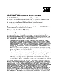 The FAIRTRADE Mark Core Standards and Practice Behind the Five Guarantees