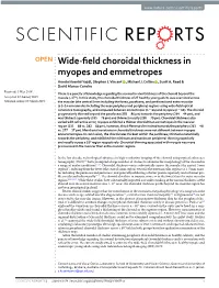 Wide-Field Choroidal Thickness in Myopes and Emmetropes