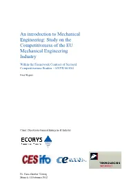 An Introduction to Mechanical Engineering: Study on the Competitiveness of the EU Mechanical Engineering Industry