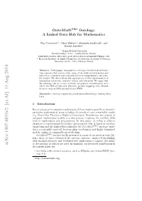 Arxiv:1407.4833V2 [Cs.AI] 11 Aug 2014 of the Ontology in Various Use Cases