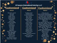 Customized Customized Customized MENUS MENUS MENUS