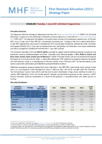 First Standard Allocation (2021) Strategy Paper