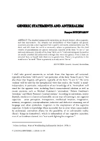 Generic Statements and Antirealism