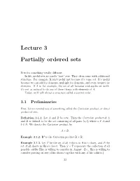 Lecture 3 Partially Ordered Sets