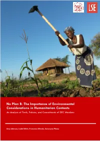 No Plan B: the Importance of Environmental Considerations in Humanitarian Contexts