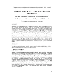 Physicochemical Analysis of Mula Mutha River Pune