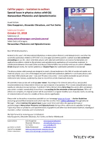 Proceedings Call for Papers (Pdf)