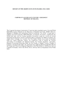 Report on the Observance of Standards and Codes