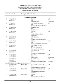 SENIOR CIVIL JUDGE and JMFC,INDI Hon. Shri. ARAVIND SAIBANNA HAGARAGI SENIOR CIVIL JUDGE and JMFC, INDI Cause List Date: 08-12-2020