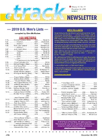 — 2019 US Men's Lists —