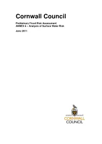 Analysis of Surface Water Flood Risks Within the Cornwall Lead Local Flood Authority (LLFA) Area