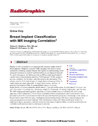 Breast Implant Classification with MR Imaging Correlation1