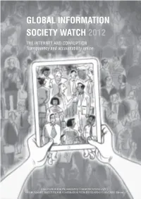 Global Information Society Watch 2012 the Internet and Corruption Transparency and Accountability Online