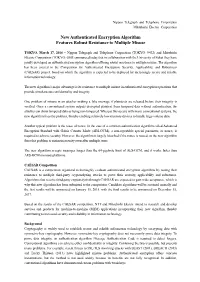 New Authenticated Encryption Algorithm Features Robust Resistance to Multiple Misuse