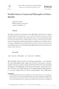 Parallels Between Tyrant and Philosopher in Plato's Republic